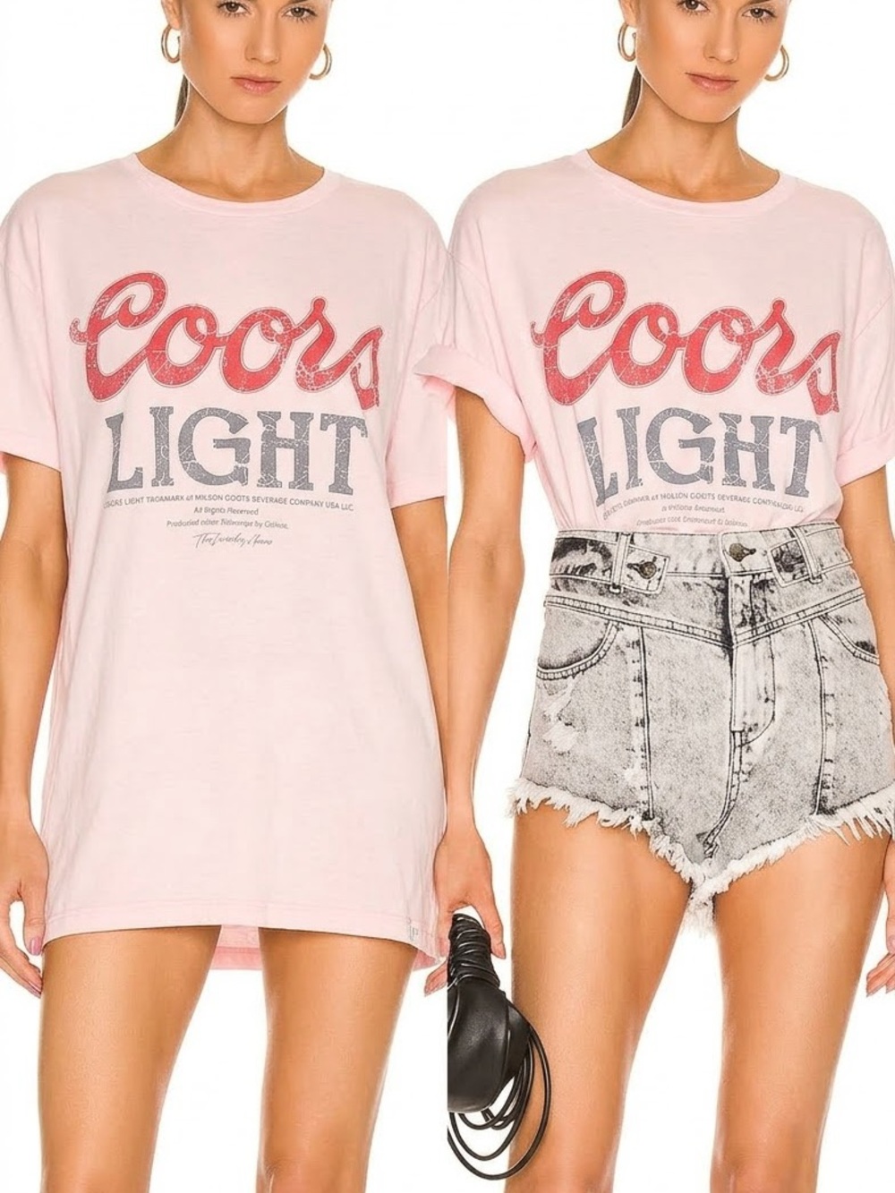 The Laundry Room Pink "Coors Light" Graphic Tee oversized XS